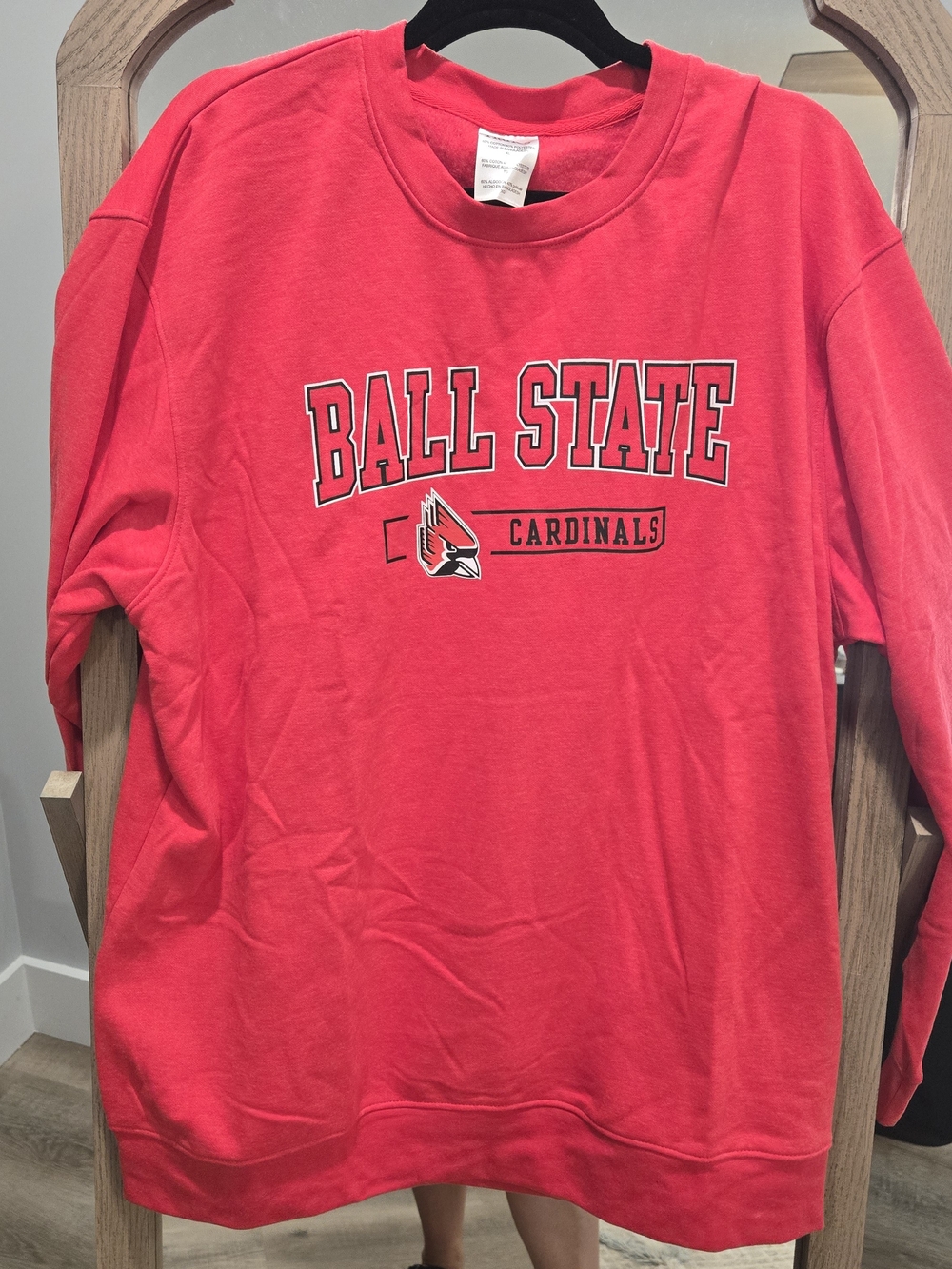 Hanes Red Ball State Cardinals Crewneck Sweatshirt